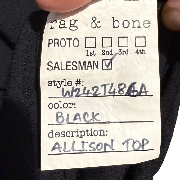 Rag & Bone Black Long Sleeve fitted open back blouse with zippered sleeved Small - Picture 10 of 10